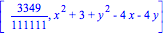 [3349/111111, x^2+3+y^2-4*x-4*y]